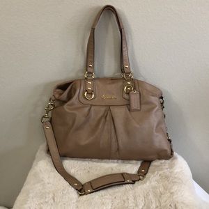 Champagne/Rose Gold Leather Coach Tote